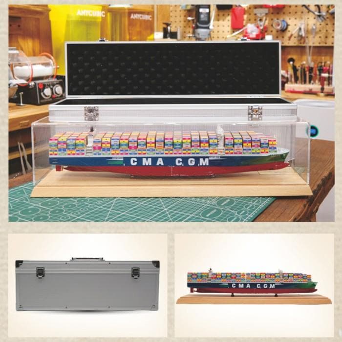 45cm 海上コンテナ船 EVERGREEN 模型 完成品 船舶鑑賞用 置物