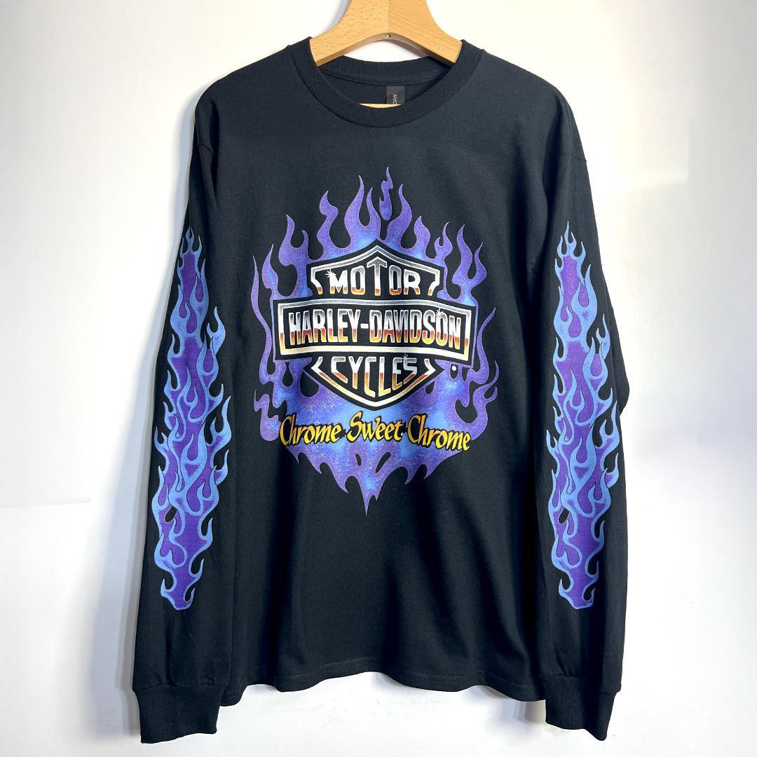 L ロンT カニエウエスト ハーレーダビッドソン ブルーフレイム