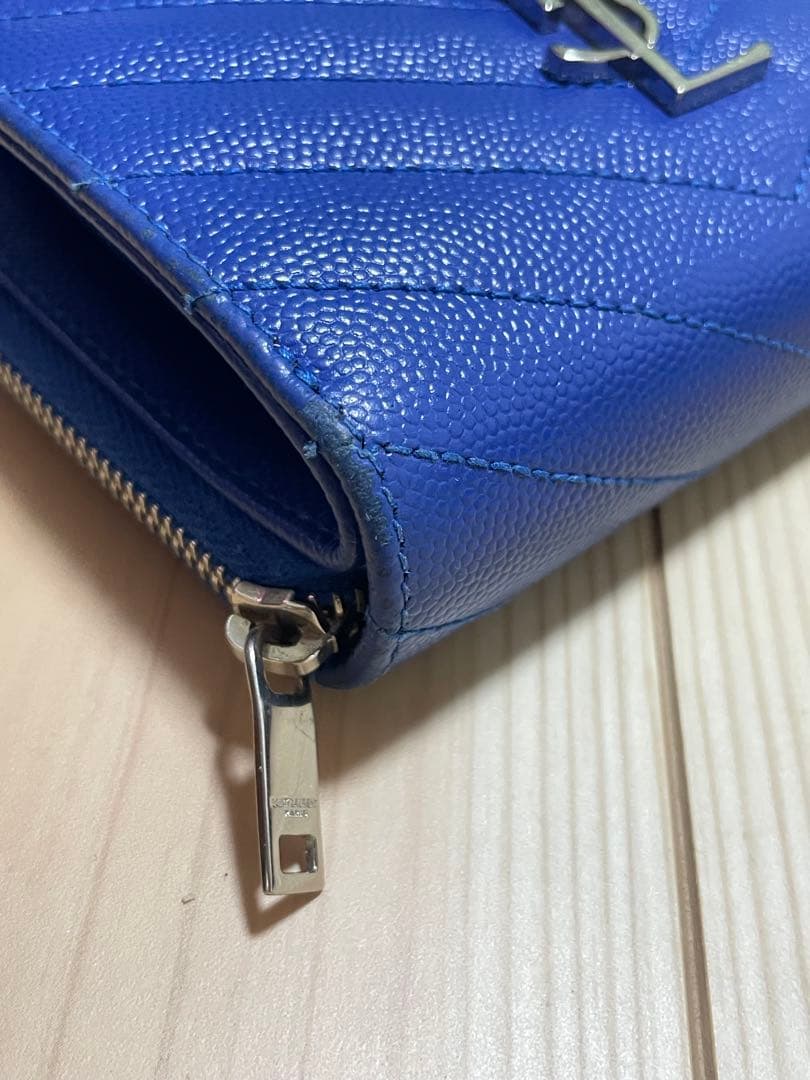 SAINT LAURENT ブルー 二つ折り財布