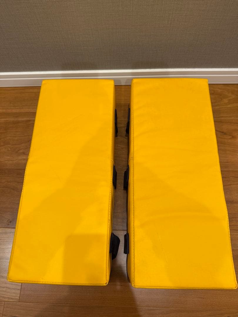 国産】イサミ/ISAMI 空手キックミット 黄色（2個セット） 上下 キック