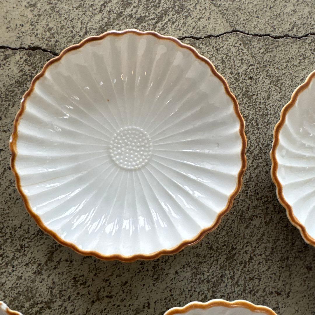 古伊万里　白磁　江戸後期　菊　豆皿