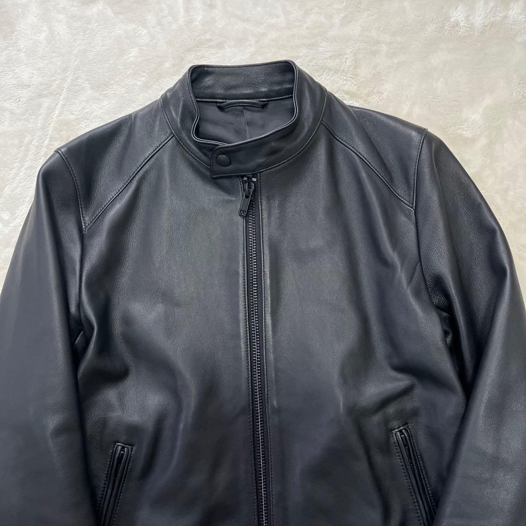 極美品✨エディフィス ラムレザー 羊革 シングルライダース M 黒