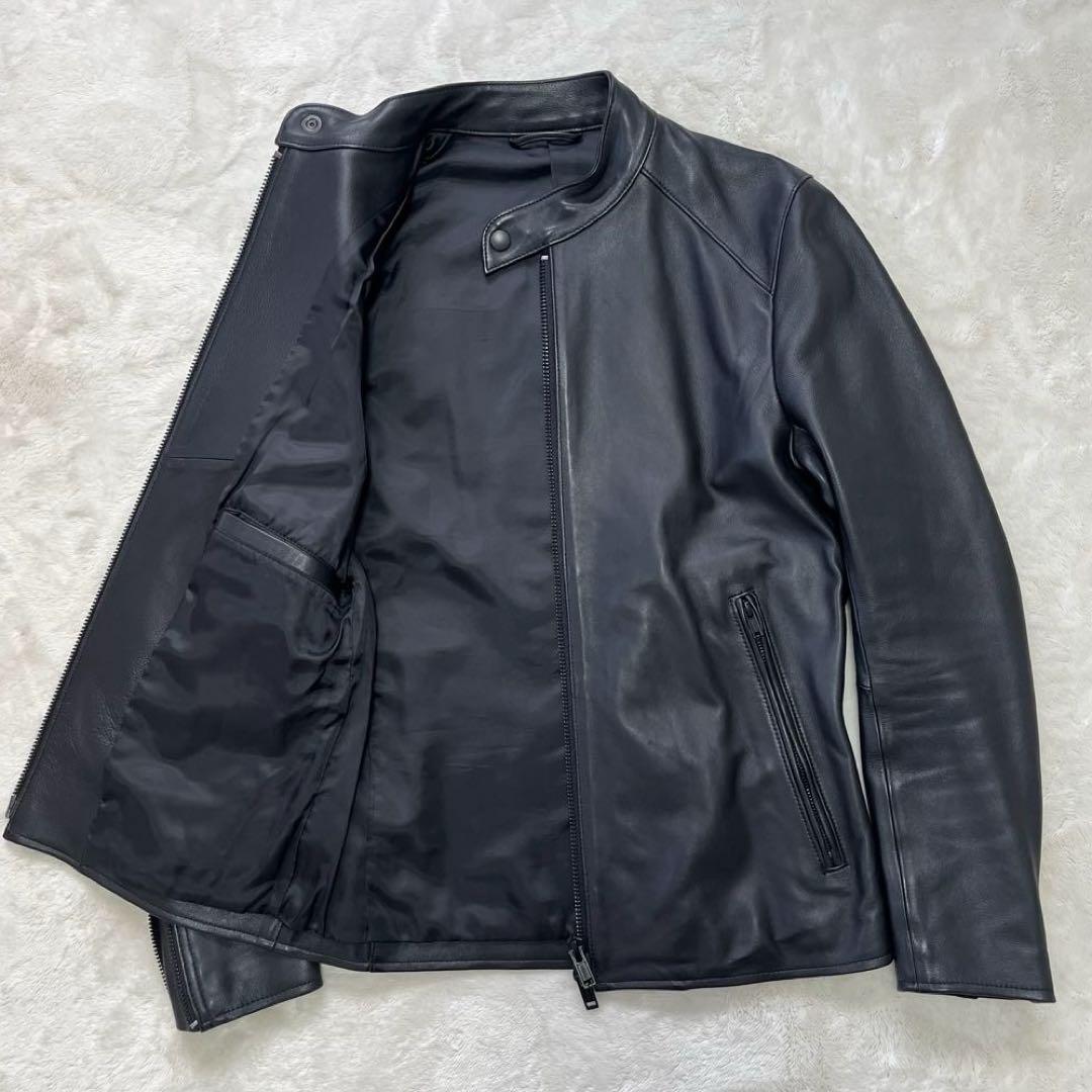極美品✨エディフィス ラムレザー 羊革 シングルライダース M 黒