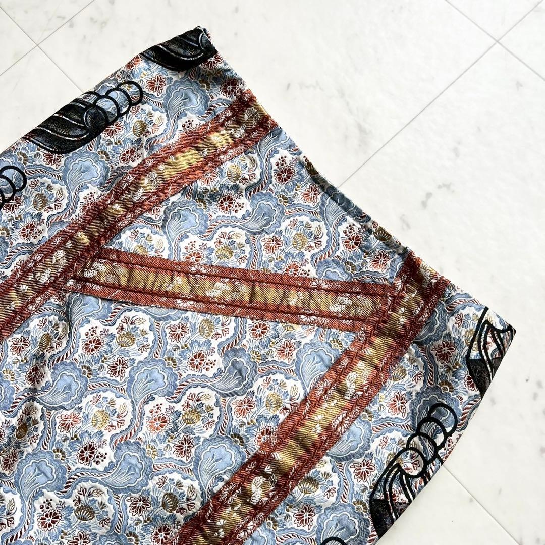 PRADA 高級シルク フラワージャガード ゴブラン織り タイトスカート 40