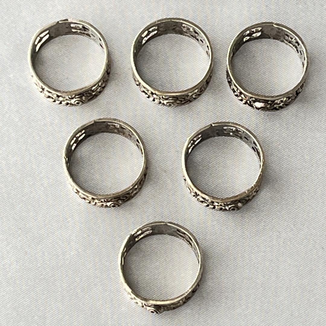 【ALBO】 薔薇のナプキンリング 6個【純銀】ヒルデスハイムローズ ケース