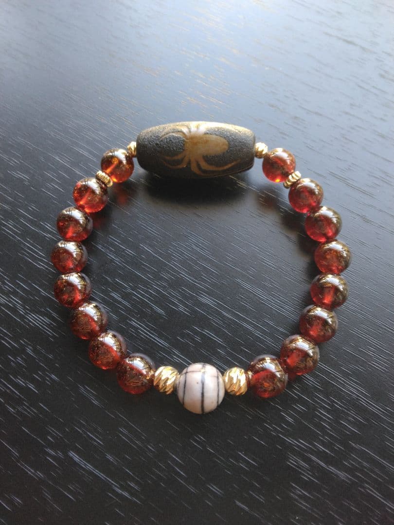 蜘蛛天珠➕福寿天珠ブレスレット⭐火供天珠❇護符霊符強力⭐龍神ζ生霊返し⭐呪詛返し