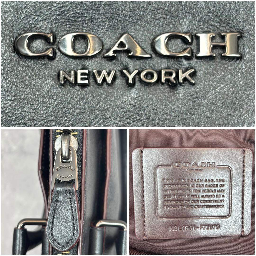【極美品✨】 コーチ ビジネスバッグ シグネクチャー レザー PVC 2way