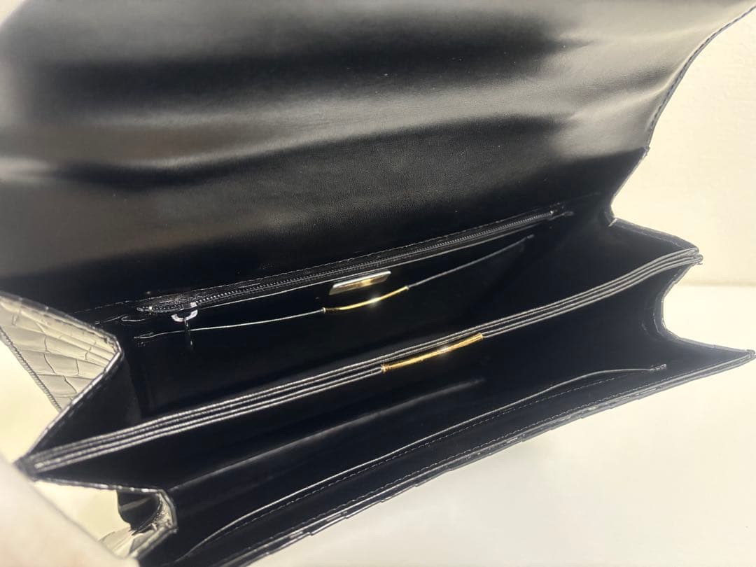 超美品 LONGINES ロンジン クロコダイル ブラック ハンドバッグ