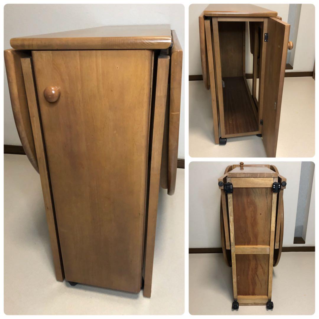 北欧レトロ 木製バタフライテーブル ダイニングテーブル 折りたたみ椅子