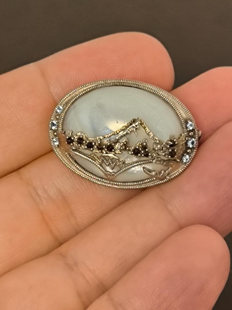 碌山 ROKUZAN ロクザン シルバー925 マザーオブパール ブローチ