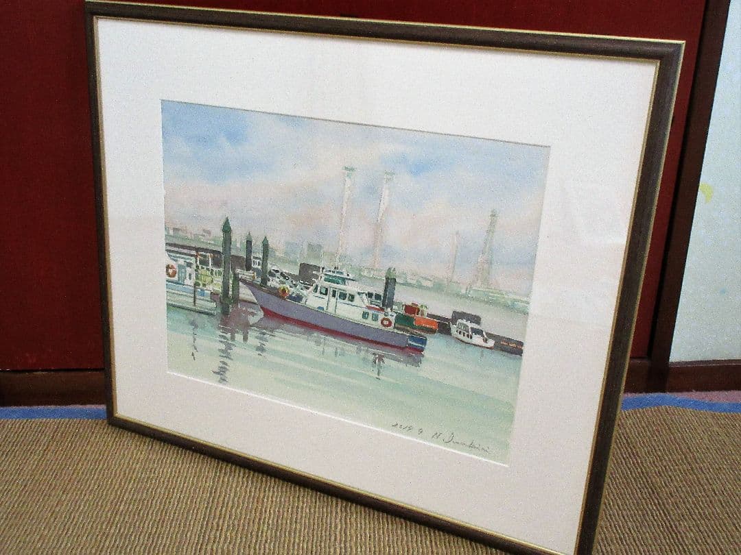 水彩画「山下公園から」