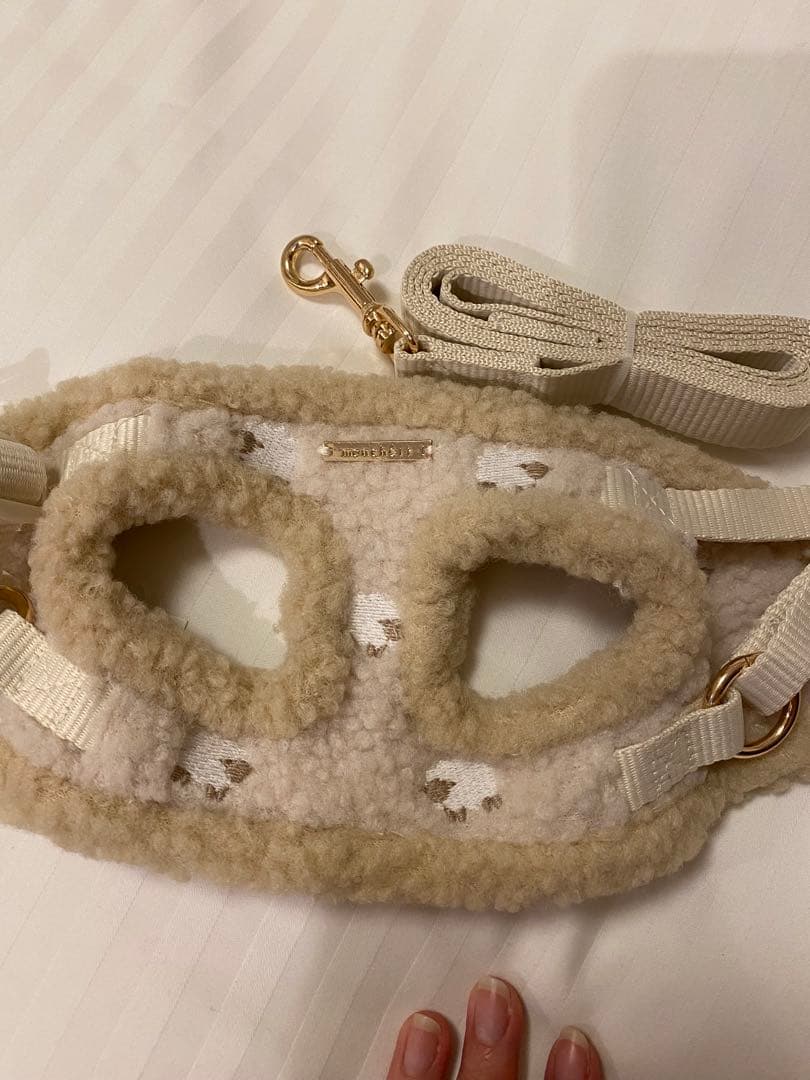 新品未使用】moncheri ひつじさん柄ハーネス＋リードSET Sサイズ