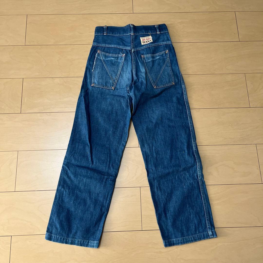 40s〜 kids TEXAN ビンテージ デニムパンツ UFOリベット 縦落ち