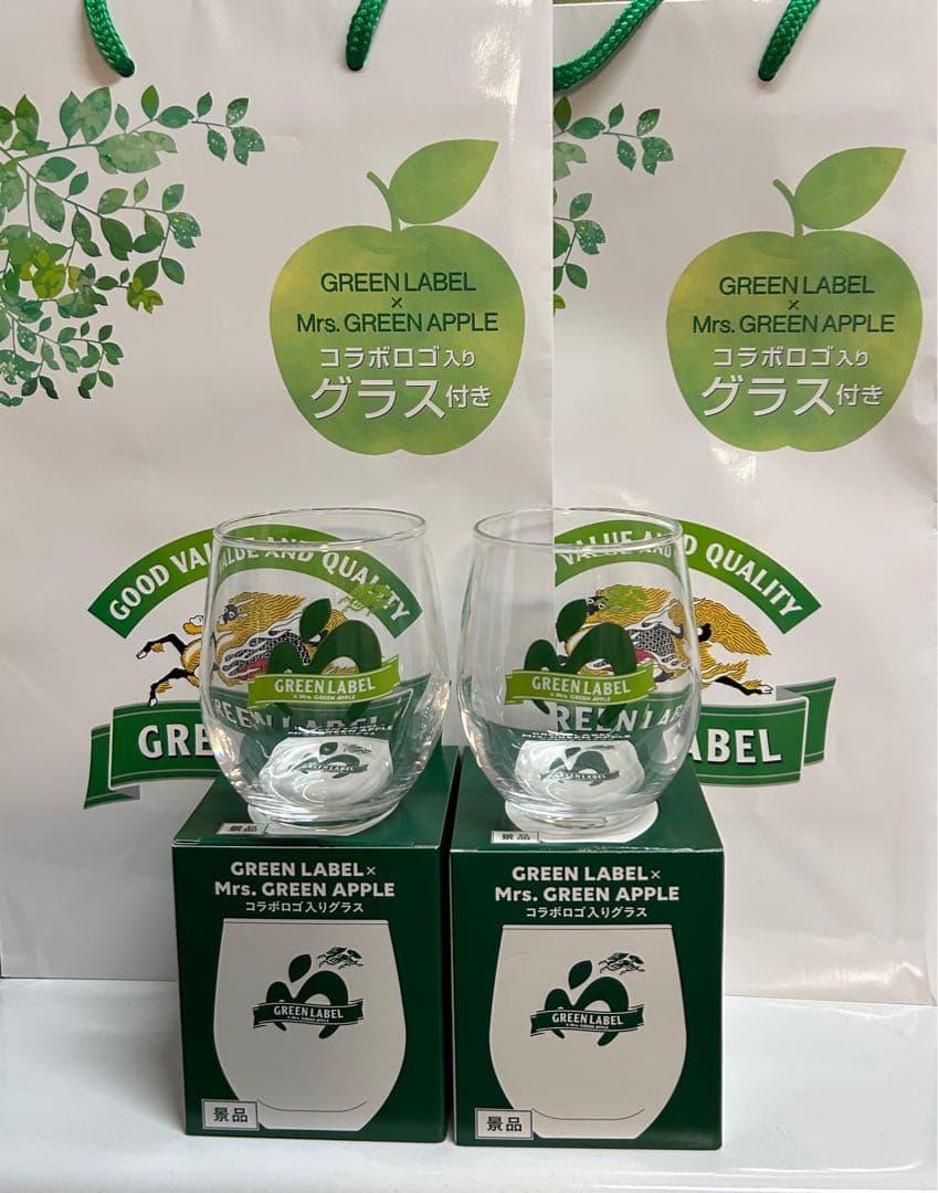 GREEN LABEL × Mrs. GREEN APPLE コラボグラス Mrs. GREEN APPLE