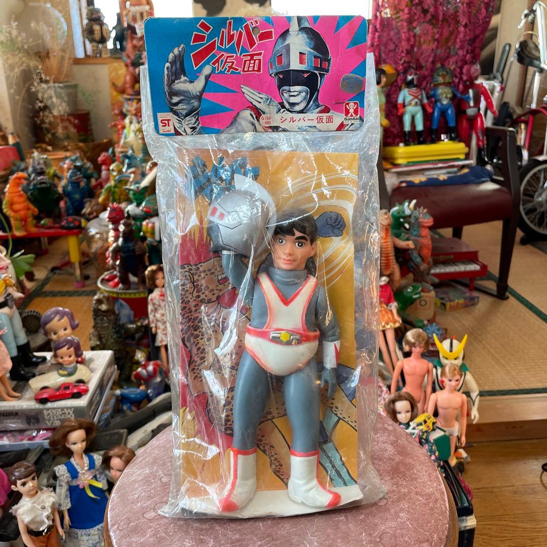 激レア　当時物　シルバー仮面　(面取れ) スタンダードサイズ　旧バンダイ