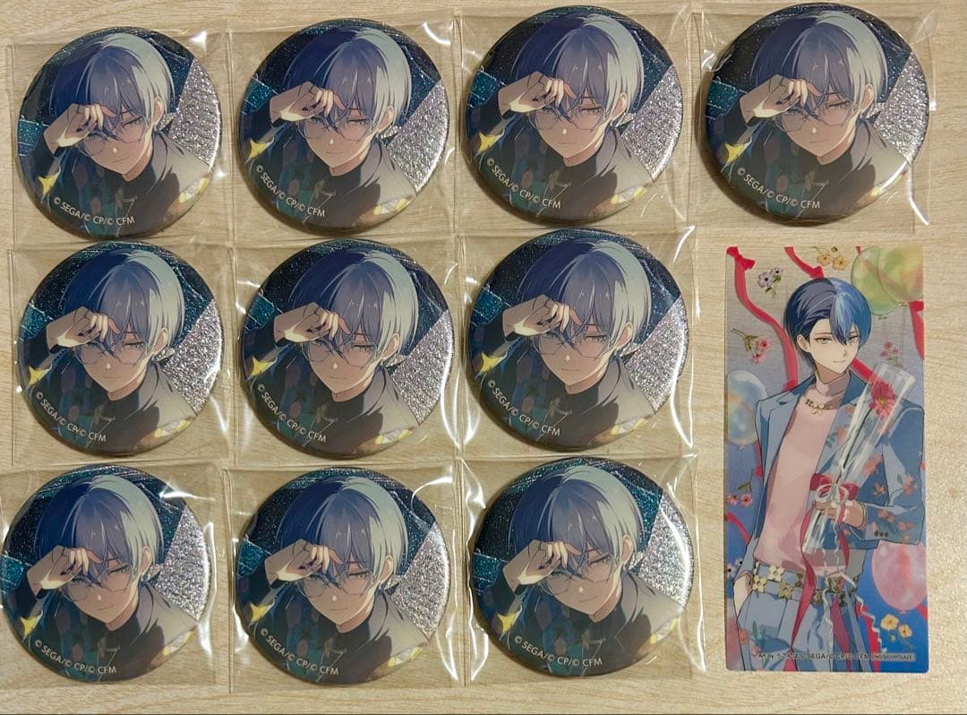 青柳冬弥 グリッター缶バッジ 42a おまけ付き