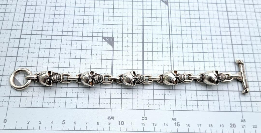 ブレスレット バングル スカル ５スカル 髑髏 ドクロ シルバー