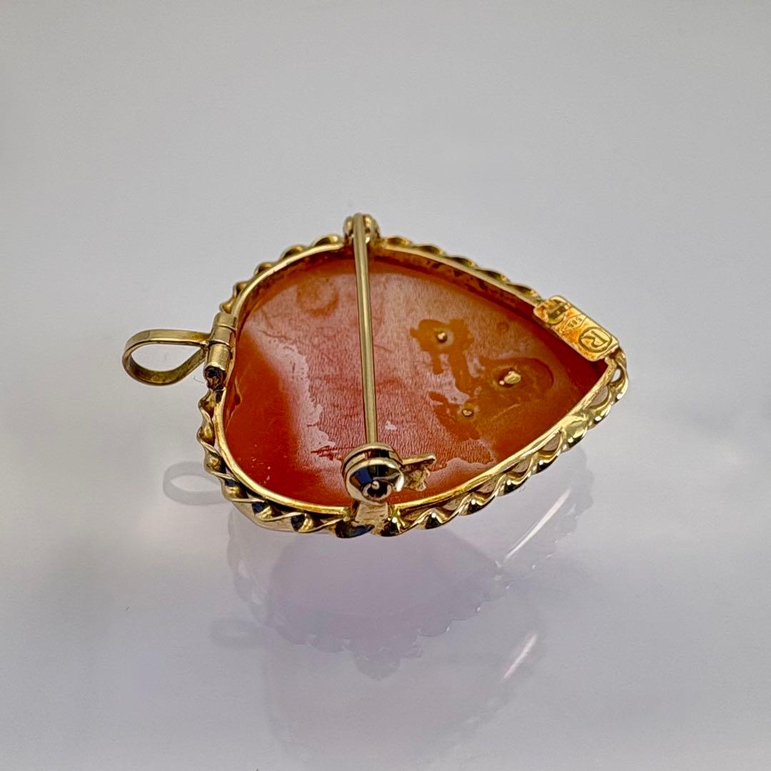 Yahoo!オークション - K14 585 カメオ ブローチ ペンダントトップ シ