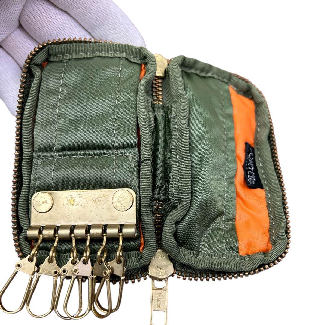 希少色 人気 PORTER ポーター タンカー 6連 キーケース セージグリーン