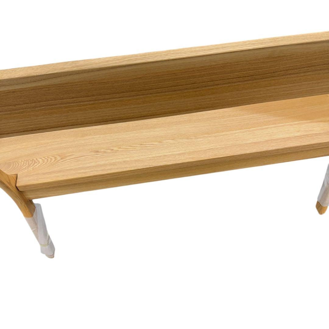 未使用品 北欧無垢材 背付きベンチ LDB‑1350 NA ダイニングチェア