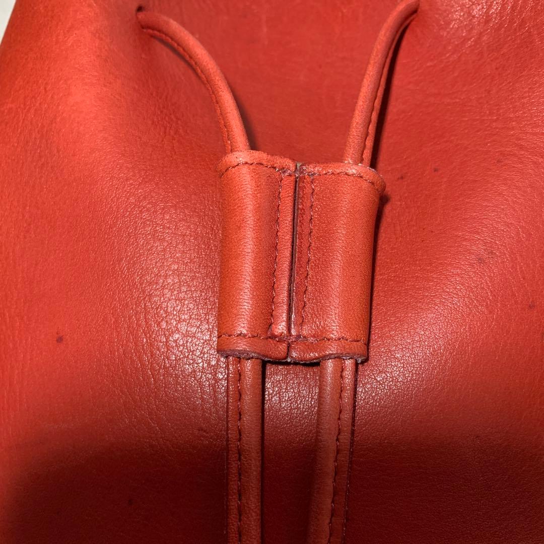 オールドコーチ ショルダーバッグ 9952 巾着型 レッド レザー 本革