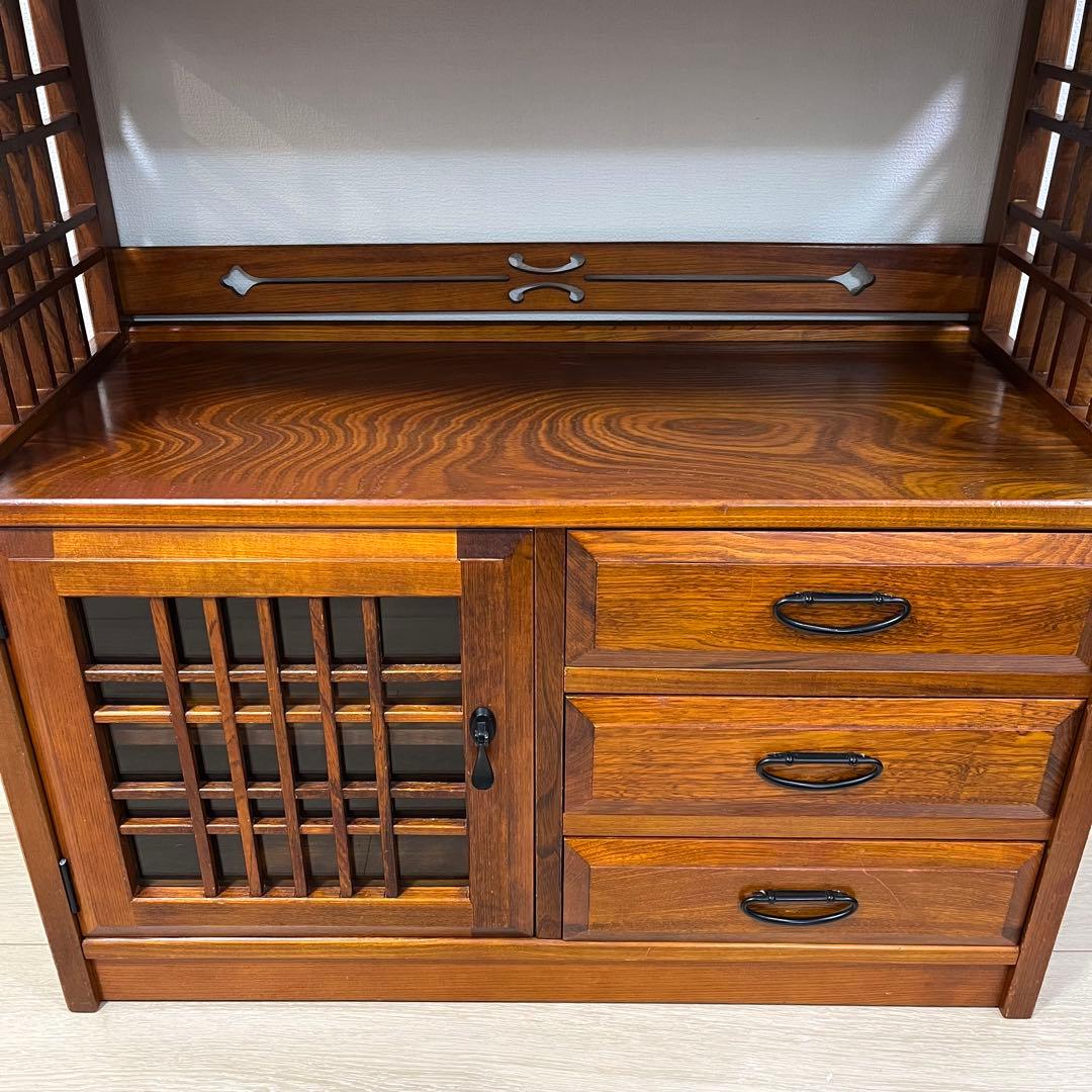 ち17）karimoku カリモク オールドカリモク 茶箪笥 飾り棚 茶棚