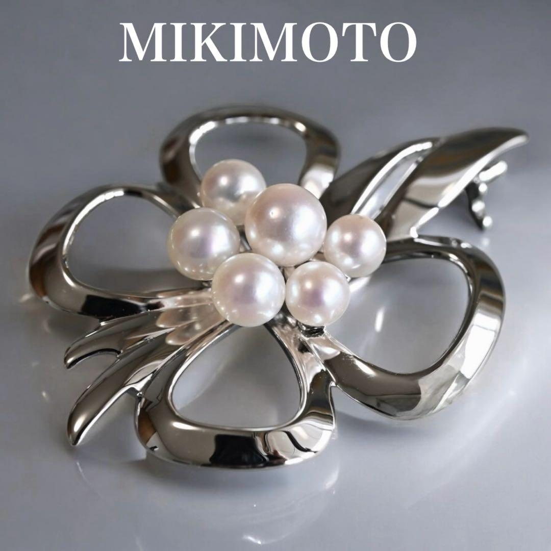 未使用・花珠クラス】ミキモト ブローチ コサージュ アコヤ パール 本