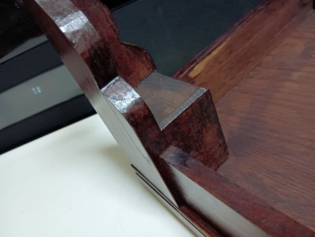 希少 明治期 欅 一枚板 組木細工 削り出し 文机 長尺机 錨脚 - メルカリ