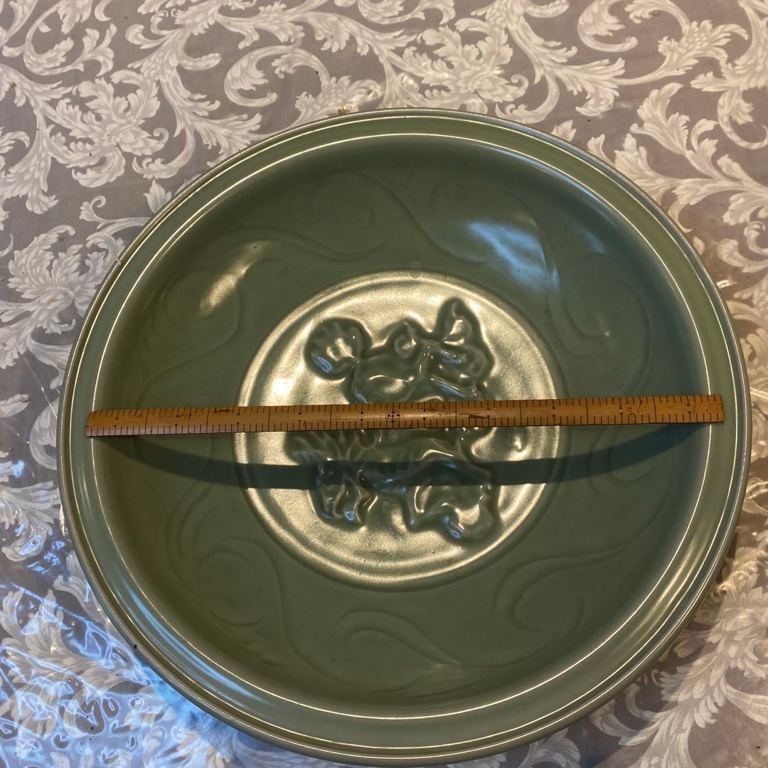 専用 中国古玩 龍泉窯 高麗青磁尺寸大皿