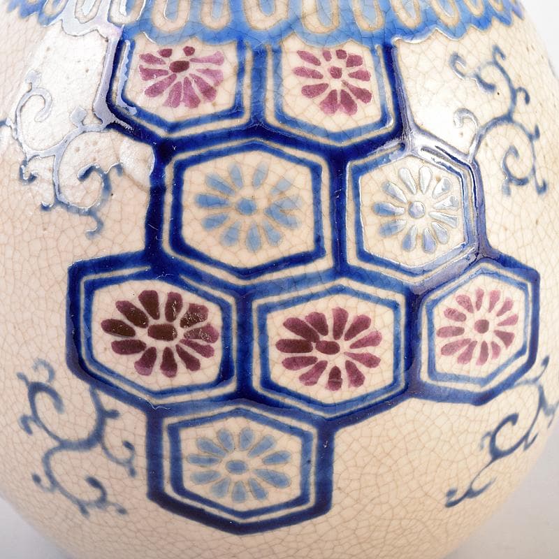 茶道具　京焼　京薩摩　色絵　香炉　時代箱付　M　R7714