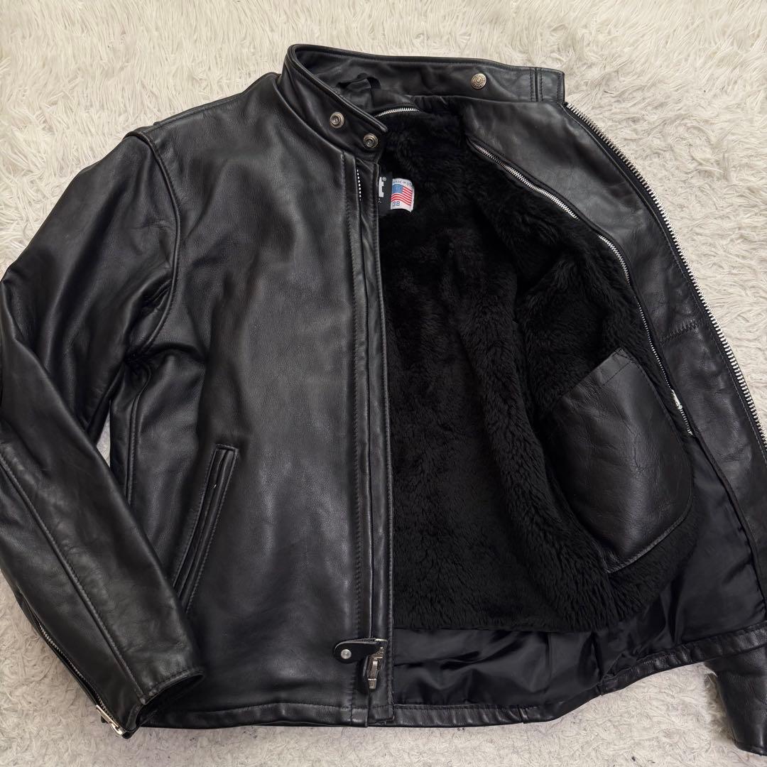 美品Lサイズ相当　ショット　641 シングルライダースジャケット　ライナー付き Schott】【641】【シングルライダース】【アメリカ製】ショット『ボア
