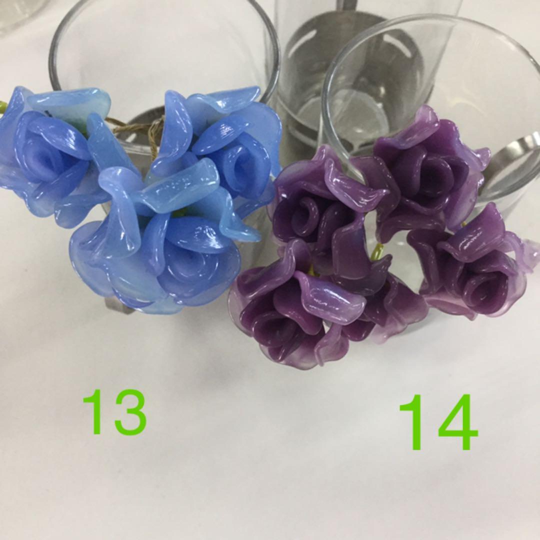 ガラス細工 薔薇 いろんな色 No.13 〜17