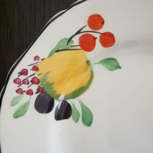 逸品 英国 サムソンハンコック ケーキ皿 飾り皿 アイボリーウェア 1930年製