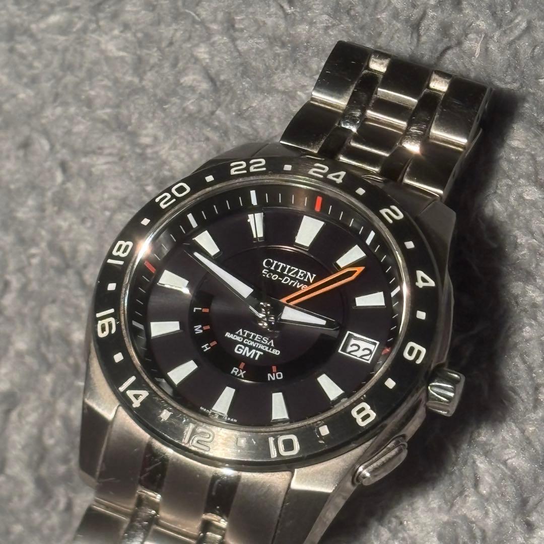 CITIZEN 時計 メンズ GMT 電波 ソーラー ATTESA エコドライブ