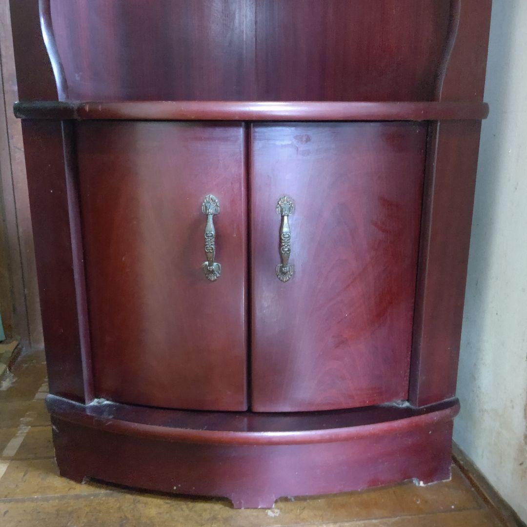 お値下げ】木製コーナーキャビネット ダークレッド