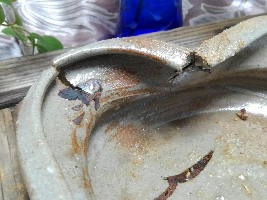 ♥骨董品 唐津焼 鉢 大きく割れています 骨董 古玩