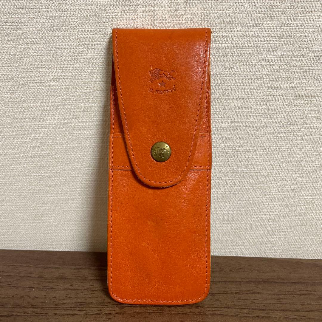 IL BISONTE オレンジ レザー ペンケース - メルカリ