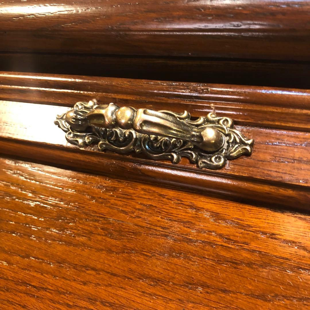 イタリアン　アンティーク　オーク　コンパクト　ライティングビューロー