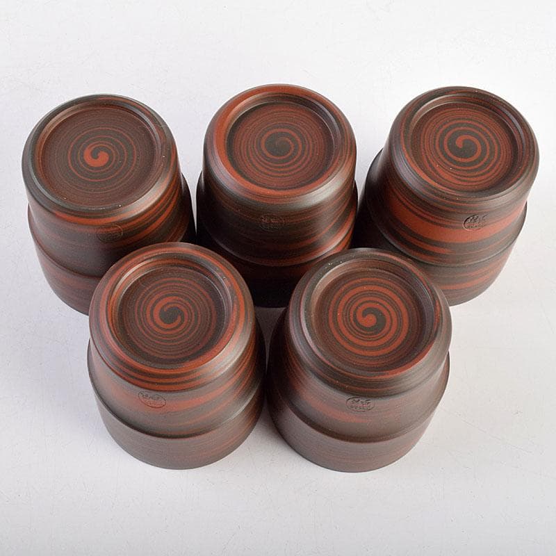 煎茶道具　常滑焼　小西洋平作　窯変　茶器　急須　煎茶碗　五客　共箱　MR9434