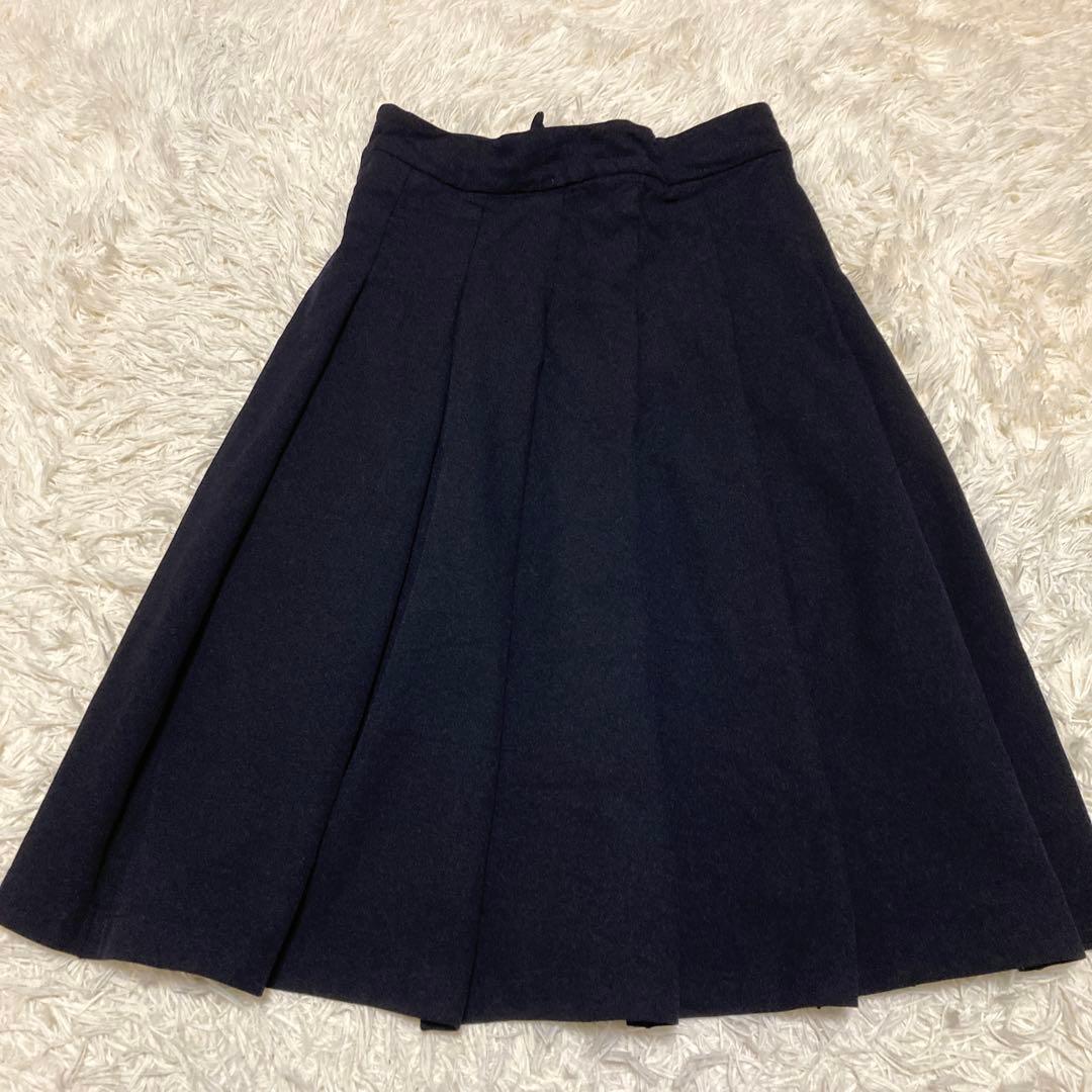 美品✨コムデギャルソン　コムコム　プリーツスカート　タック　フレア　膝下　S 黒