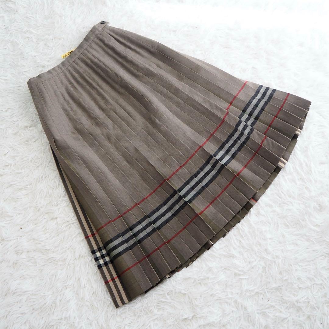 極美品 レア✨バーバリー プリーツスカート ロング ノバチェック ヴィンテージ