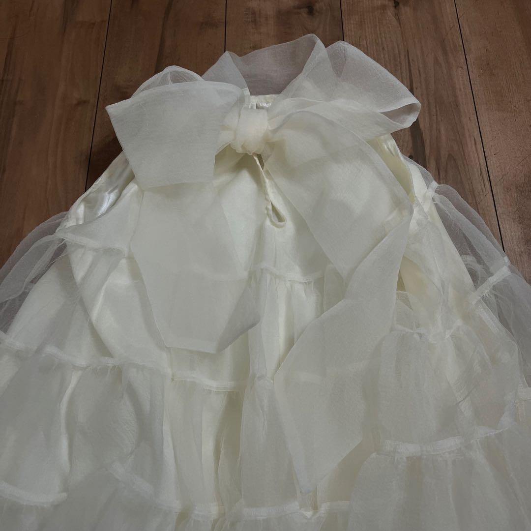 shellerシェリエ バックリボンオーガンジートップス