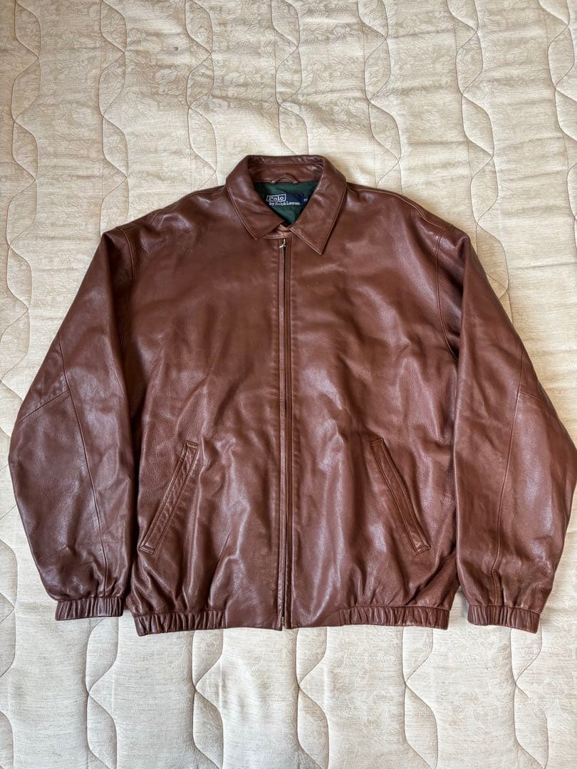 ラルフローレン　レザージャケット　スイングトップ　ポニーなし　90s A2 90s ralphlauren ポニー無し レザージャケット L/ラルフローレン