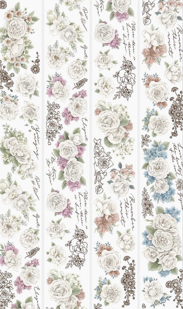 loidesign《玉香 - 白玫瑰》海外マスキングテープ　マステ 【1348】