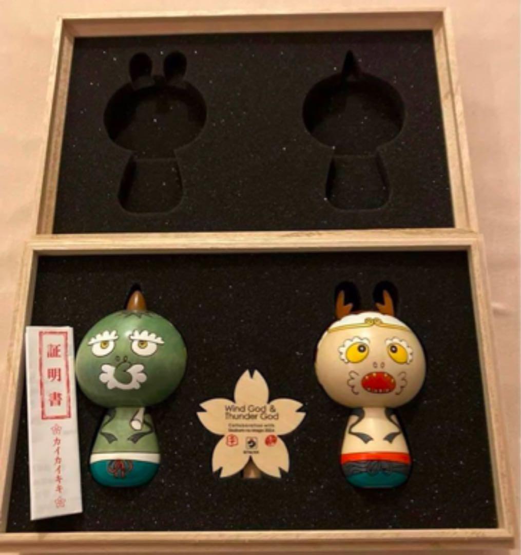 新品未開封】村上隆 風神雷神こけし 小卯三郎の孫コラボもののけ京都