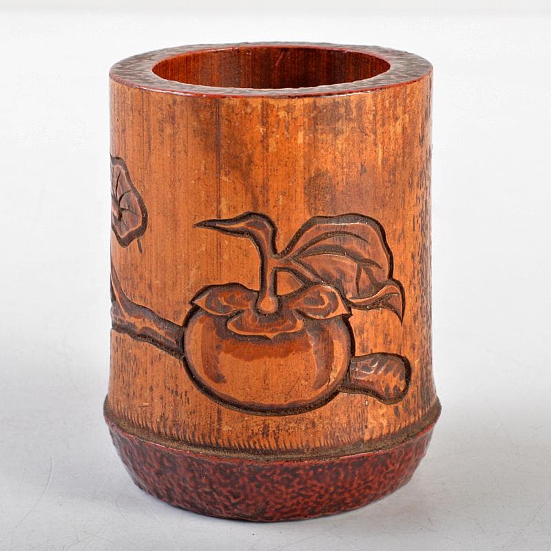 煎茶道具 古竹 霊芝柿刻 蓋置 在銘 V R5863 - メルカリ