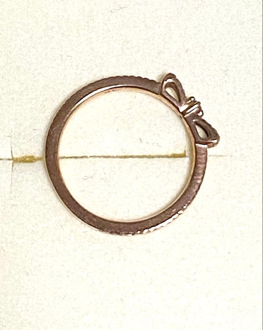 NOJESS ピンクゴールド ピンキーリング ダイヤモンド リボン K10