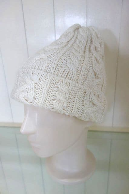 ハイランド2000☆アルパカ混アラン編みニット帽＆マフラーセット未使用