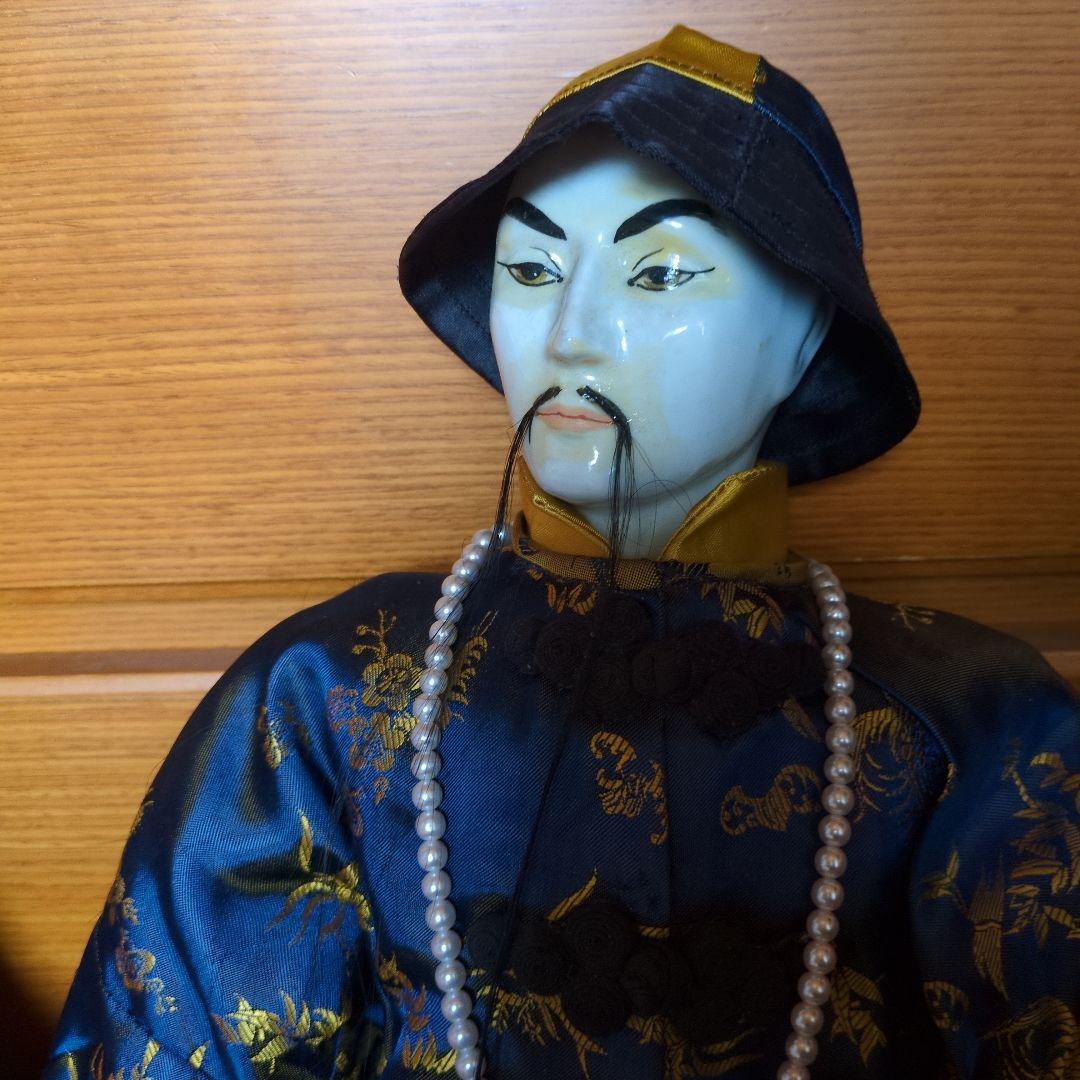 ✴アンティーク 「中国ペア人形」✴頭と手足は陶製・清朝時代の服装と