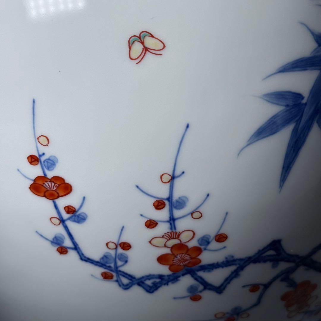 鍋島御庭焼 市川光春 本人作 最高位作 色鍋島竹梅図